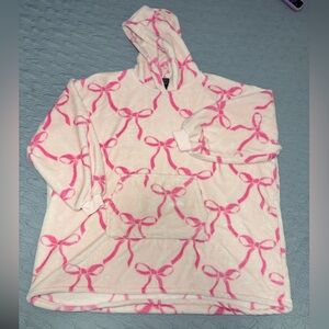 Pink Bow Wearable Hooded Blanket